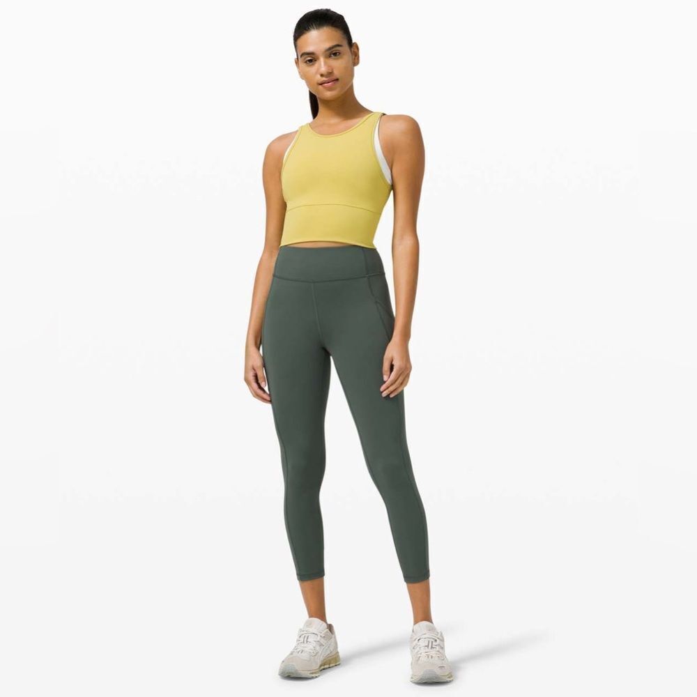 NWOT Lululemon Invigorate High-Rise Crop 23" in Smoked Spruce RARE COLOR
